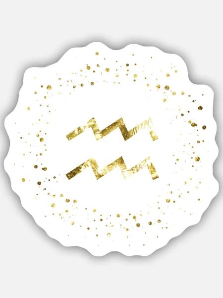 Wassermann Sternzeichen - Sticker Größe S (10 x 10 cm) - Mattweiß