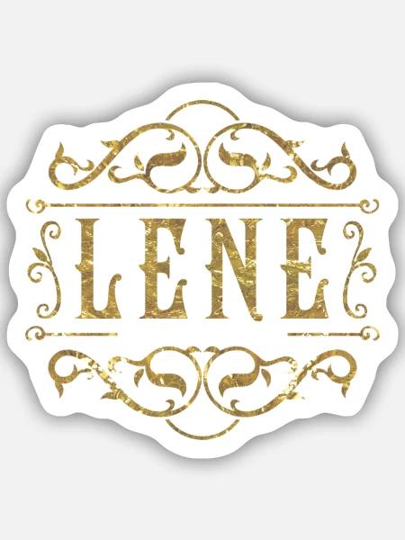 Lene gold - Sticker Größe S (10 x 10 cm) - Mattweiß