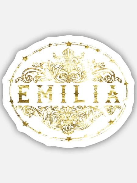 Emilia - Sticker Größe S (10 x 10 cm) - Mattweiß