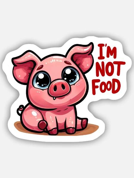 I'm not food - Sticker Größe S (10 x 10 cm) - Mattweiß