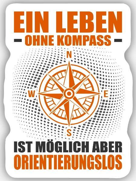 Pfadfinder Kompass Spruch Lustiges Wald Scout Pfad - Sticker Größe S (10 x 10 cm) - Mattweiß