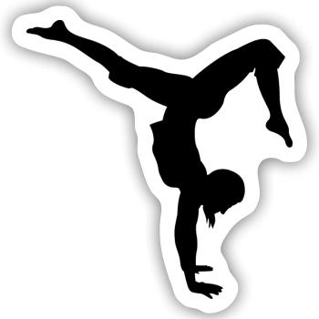 Gymnastik Tänzerin - Sticker Größe S (10 x 10 cm) - Mattweiß - Vorne