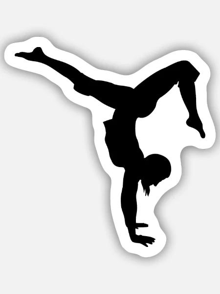 Gymnastik Tänzerin - Sticker Größe S (10 x 10 cm) - Mattweiß
