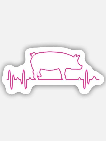 Schwein - Sticker Größe S (10 x 10 cm) - Mattweiß