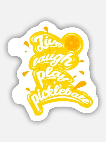 Pickleball Pickleball Spieler - Sticker Größe S (10 x 10 cm) - Mattweiß