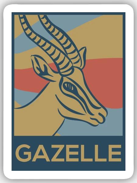 Elegante Gazelle Savannenläufer - Sticker Größe S (10 x 10 cm) - Mattweiß