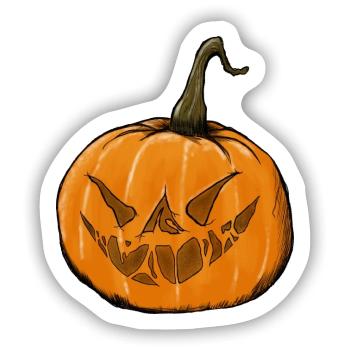 Halloween Horror Kürbis - Sticker Größe S (10 x 10 cm) - Mattweiß - Vorne