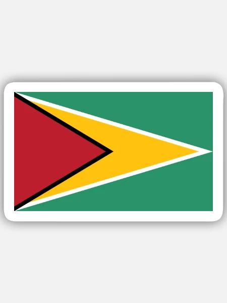 Guyana - Sticker Größe S (10 x 10 cm) - Mattweiß