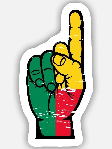 Benin Flagge Nummer 1 used - Sticker Größe S (10 x 10 cm) - Mattweiß
