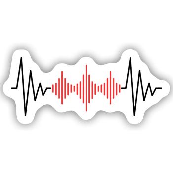Podcast Herzschlag - Sticker Größe S (10 x 10 cm) - Mattweiß - Vorne
