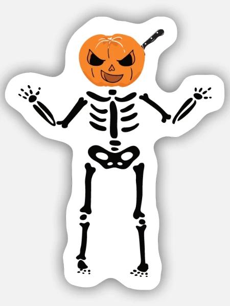 Skelett - Sticker Größe S (10 x 10 cm) - Mattweiß