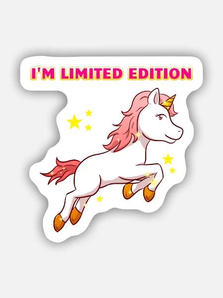 I'm Limited Edition Unicorn Einhorn Besonders - Sticker Größe S (10 x 10 cm) - Mattweiß