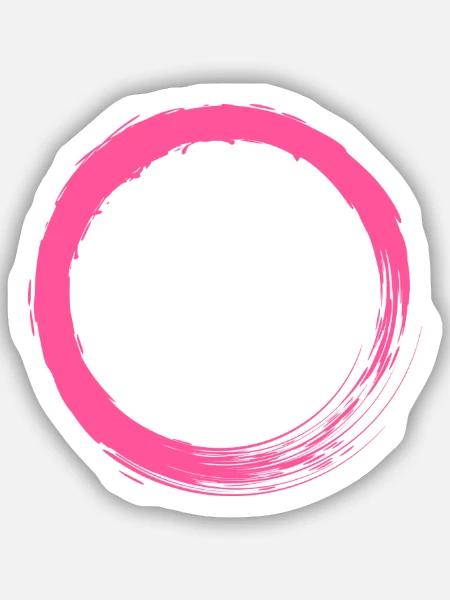 Rosa Kreis Kreisform anpassbar - Sticker Größe S (10 x 10 cm) - Mattweiß