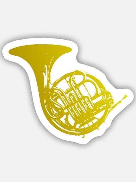 Horn - Sticker Größe S (10 x 10 cm) - Mattweiß