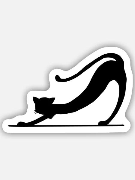 Schwarze Katze Silhouette - Sticker Größe S (10 x 10 cm) - Mattweiß
