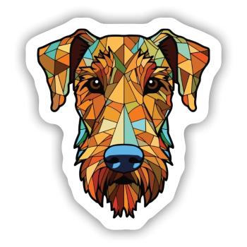 Irish Terrier Hunderasse Aquarell Illustration - Sticker Größe S (10 x 10 cm) - Mattweiß - Vorne