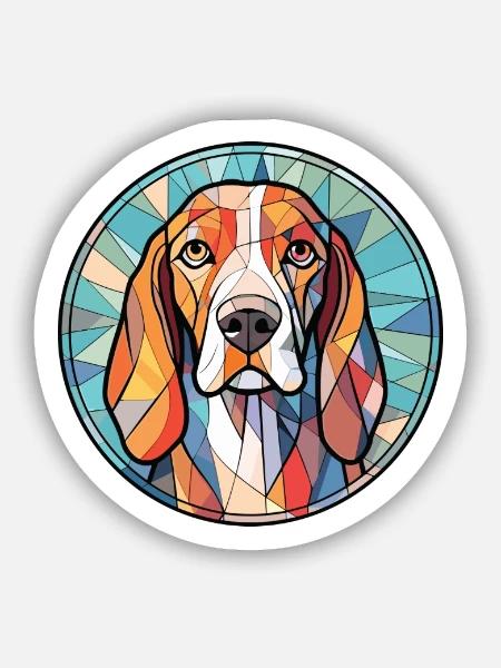Treeing Walker Coonhound Hunderasse Aquarell - Sticker Größe S (10 x 10 cm) - Mattweiß