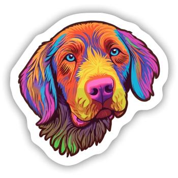 Pudelpointer Hunderasse Cartoon Kawaii Illustration - Sticker Größe S (10 x 10 cm) - Mattweiß - Vorne