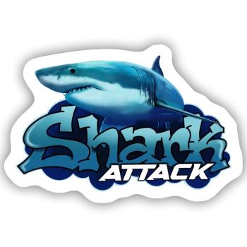 Shark Attack – Der ultimative Raubfisch - Sticker Größe S (10 x 10 cm) - Mattweiß - Vorne