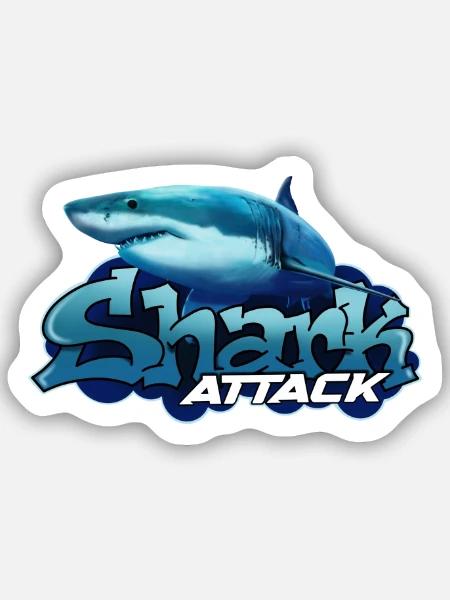 Shark Attack – Der ultimative Raubfisch - Sticker Größe S (10 x 10 cm) - Mattweiß