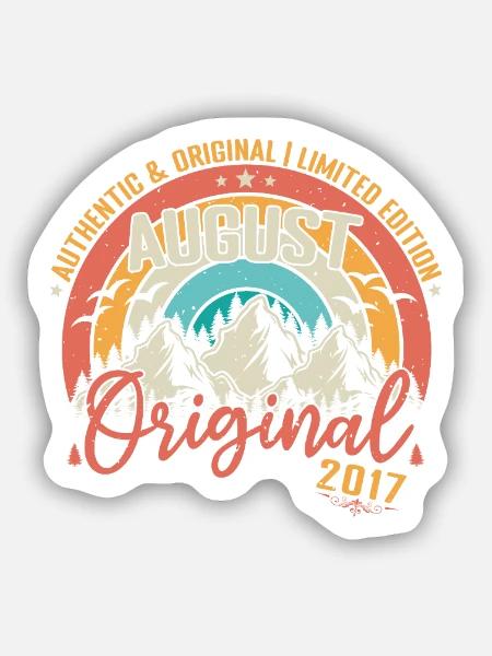 August 2017 August Geburtstag 2017 August - Sticker Größe S (10 x 10 cm) - Mattweiß