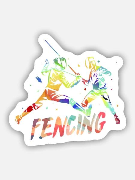Blitzschneller Fechter Turnierkampf - Sticker Größe S (10 x 10 cm) - Mattweiß