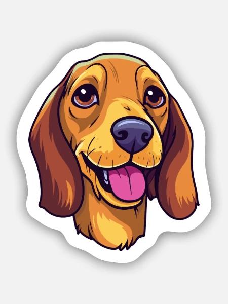 Westfälische Dachsbracke Hunderasse Karikatur Kawaii I - Sticker Größe S (10 x 10 cm) - Mattweiß