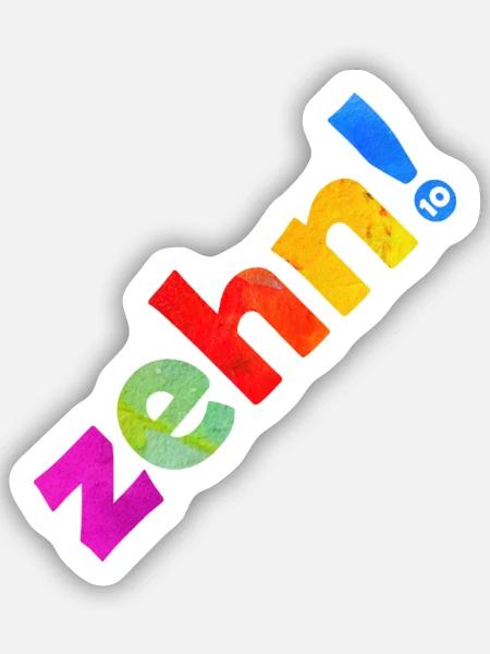 ZEHN 10 JAHRE 10. GEBURTSTAG - Sticker Größe S (10 x 10 cm) - Mattweiß
