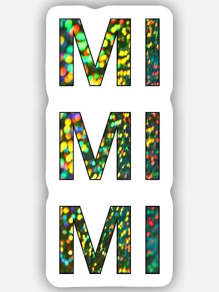mimimi glitter - Sticker Größe S (10 x 10 cm) - Mattweiß