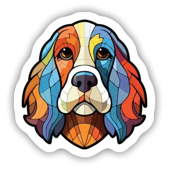 Brikett Griffon Vendeen Hunderasse Aquarellglas - Sticker Größe S (10 x 10 cm) - Mattweiß - Vorne