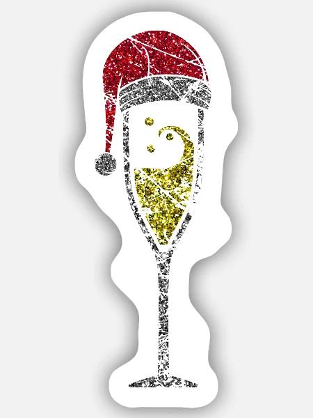 Glass Christmas Sektglas Prosecco Glas - Sticker Größe S (10 x 10 cm) - Mattweiß
