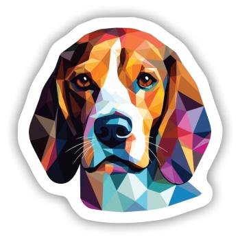 Kerry Beagle Hunderasse Aquarell Illustration - Sticker Größe S (10 x 10 cm) - Mattweiß - Vorne