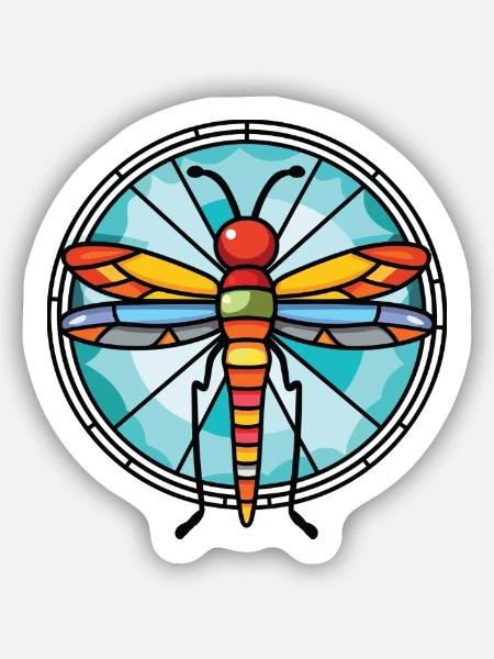 Moskito-Bunte Aquarell-Tierillustration - Sticker Größe S (10 x 10 cm) - Mattweiß