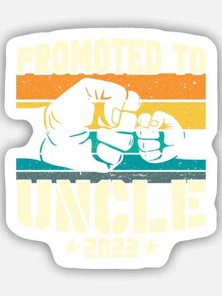 Befördert Zum Onkel 2022 - Sticker Größe S (10 x 10 cm) - Mattweiß