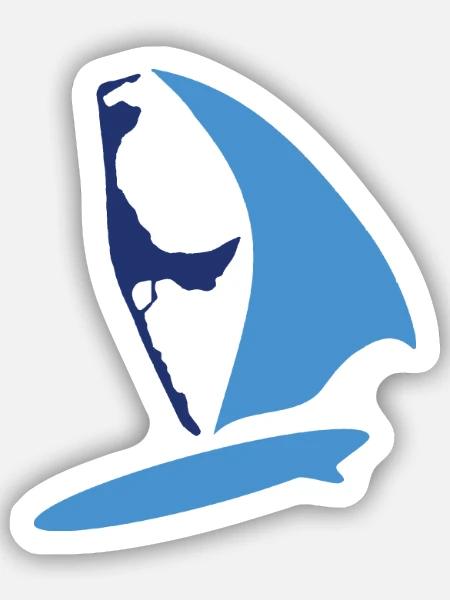 sylt surfer blau - Sticker Größe S (10 x 10 cm) - Mattweiß
