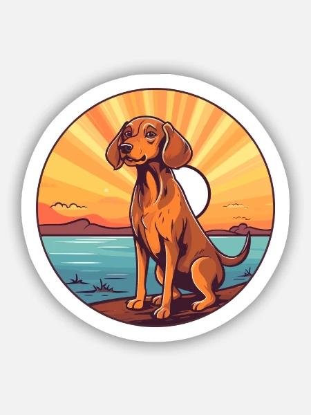 Polnisch Jagdhund Rasse Cartoon Kawaii Clipart - Sticker Größe S (10 x 10 cm) - Mattweiß