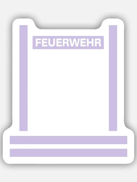 Feuerwehr Reflex Rücken - Sticker Größe S (10 x 10 cm) - Mattweiß