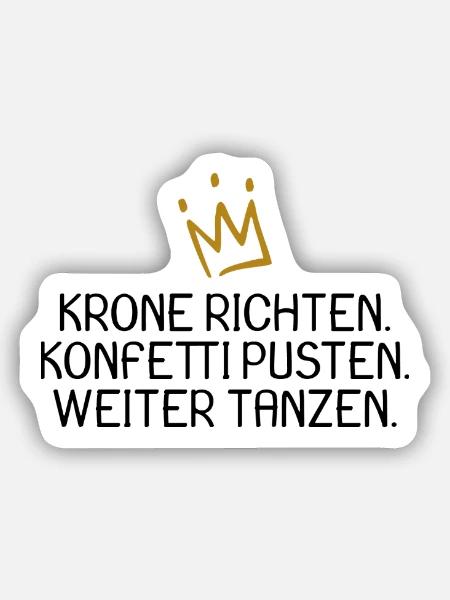 König Königin Prinz Prinzessin Spruch witzig - Sticker Größe S (10 x 10 cm) - Mattweiß