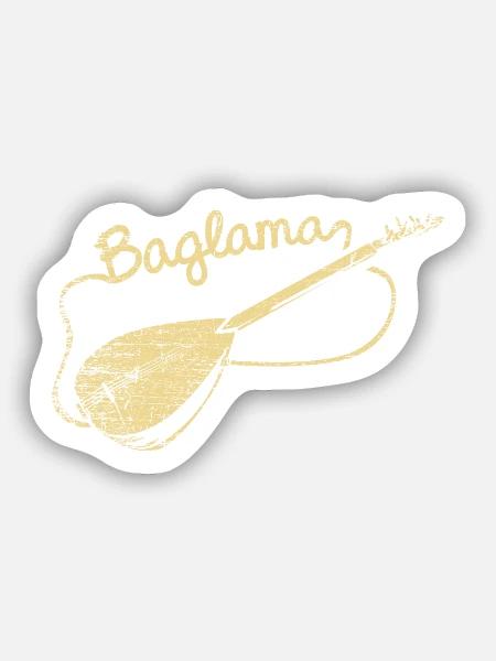 Begeisterter Baglama Volksmusiker - Sticker Größe S (10 x 10 cm) - Mattweiß