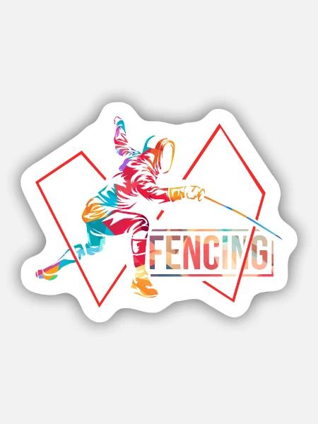 Furchtloser Fechter Turnierprofi - Sticker Größe S (10 x 10 cm) - Mattweiß