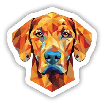 Rhodesian Ridgeback Hunderasse buntes Aquarell - Sticker Größe S (10 x 10 cm) - Mattweiß - Vorne