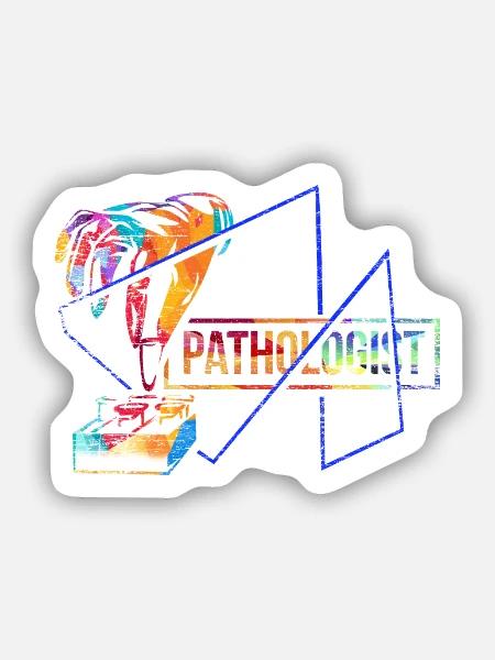 Akribischer Pathologe Mikroskop - Sticker Größe S (10 x 10 cm) - Mattweiß
