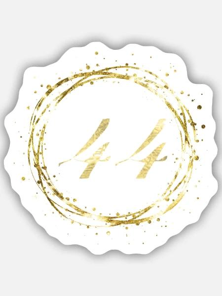 44 - Sticker Größe S (10 x 10 cm) - Mattweiß