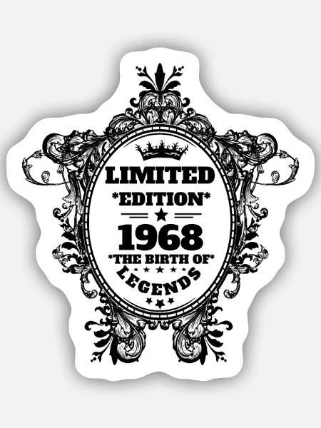 1968 - Sticker Größe S (10 x 10 cm) - Mattweiß