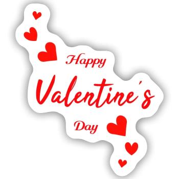Valentine Happy Valentine - Sticker Größe S (10 x 10 cm) - Mattweiß - Vorne