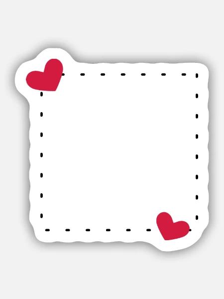 Herz Rahmen Ornament Linie - Sticker Größe S (10 x 10 cm) - Mattweiß