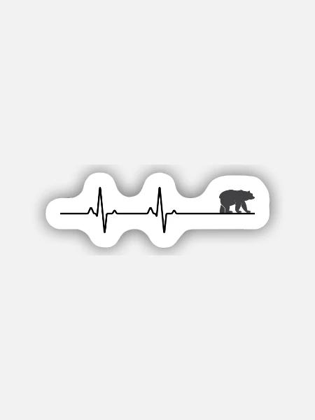 Bärenherzschlag - Sticker Größe S (10 x 10 cm) - Mattweiß