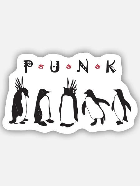 Punk Penguins - Sticker Größe S (10 x 10 cm) - Mattweiß