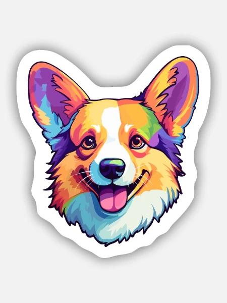 Pembroke Welsh Corgi Hunderasse Cartoon Kawaii Illu - Sticker Größe S (10 x 10 cm) - Mattweiß