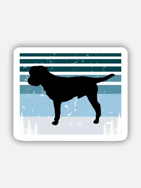 Border Terrier Hundeliebhaber Silhouette Vintage Sonnenuntergang - Sticker Größe S (10 x 10 cm) - Mattweiß